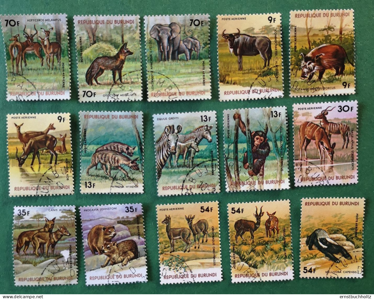 Burundi 1977 Nur Die Wildlebende Säugetiere (Poste Aerienne) Gestempelt) 15v - Usados