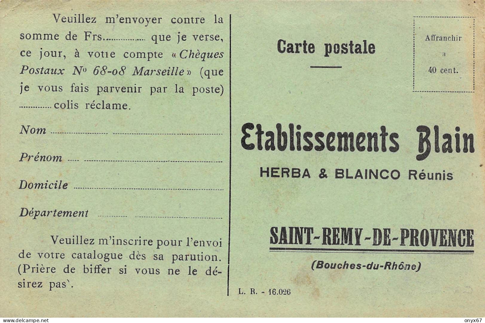 SAINT REMY DE PROVENCE-13-Bouches-du-Rhône-Publicité Etablissements BLAIN Semences Sélectionnées-Maraicher-Légume Fleur - Saint-Remy-de-Provence