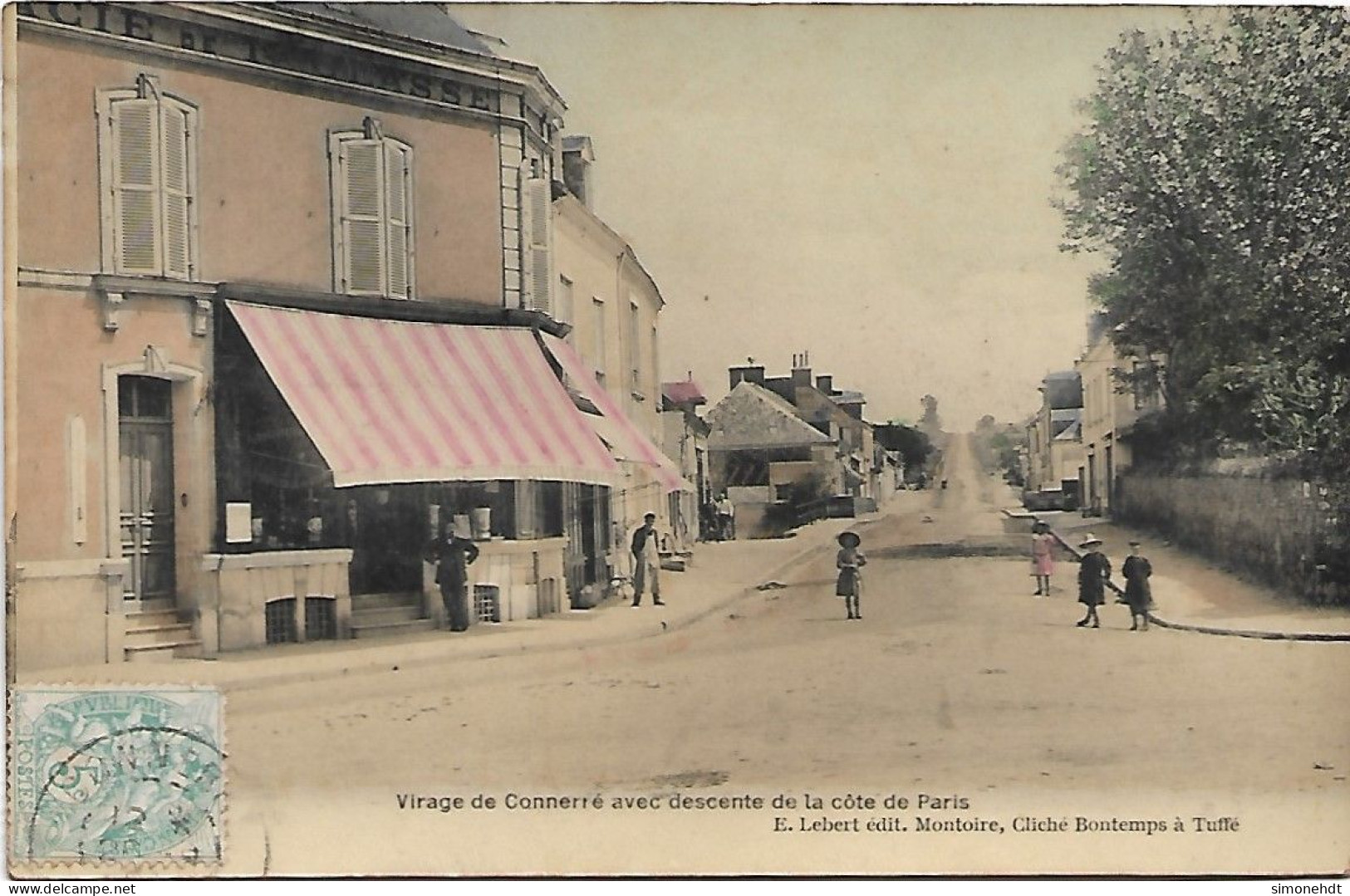 Virage De CONNERRE Avec Descente De La Côte De Paris - Carte Glacée Et Colorisée - Connerre