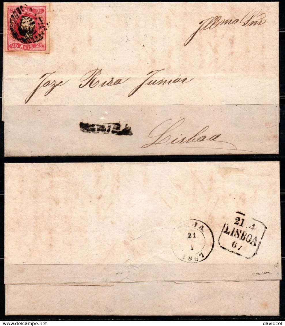 CA669- COVERAUCTION!!!- PORTUGAL - KING LUIZ. SC#: 20 - FOLDED LETTER MOURA 20-04-1867 TO LISBOA 21-04-67 - Cartas & Documentos