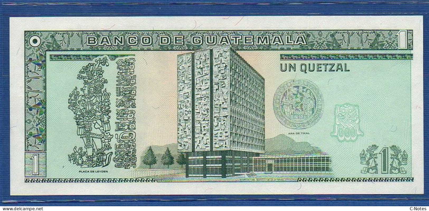 GUATEMALA - P. 73c – 1 Quetzal 22.01.1992 UNC, S/n  B4280652F,   Printer: Canadian Bank Note Company - Guatemala