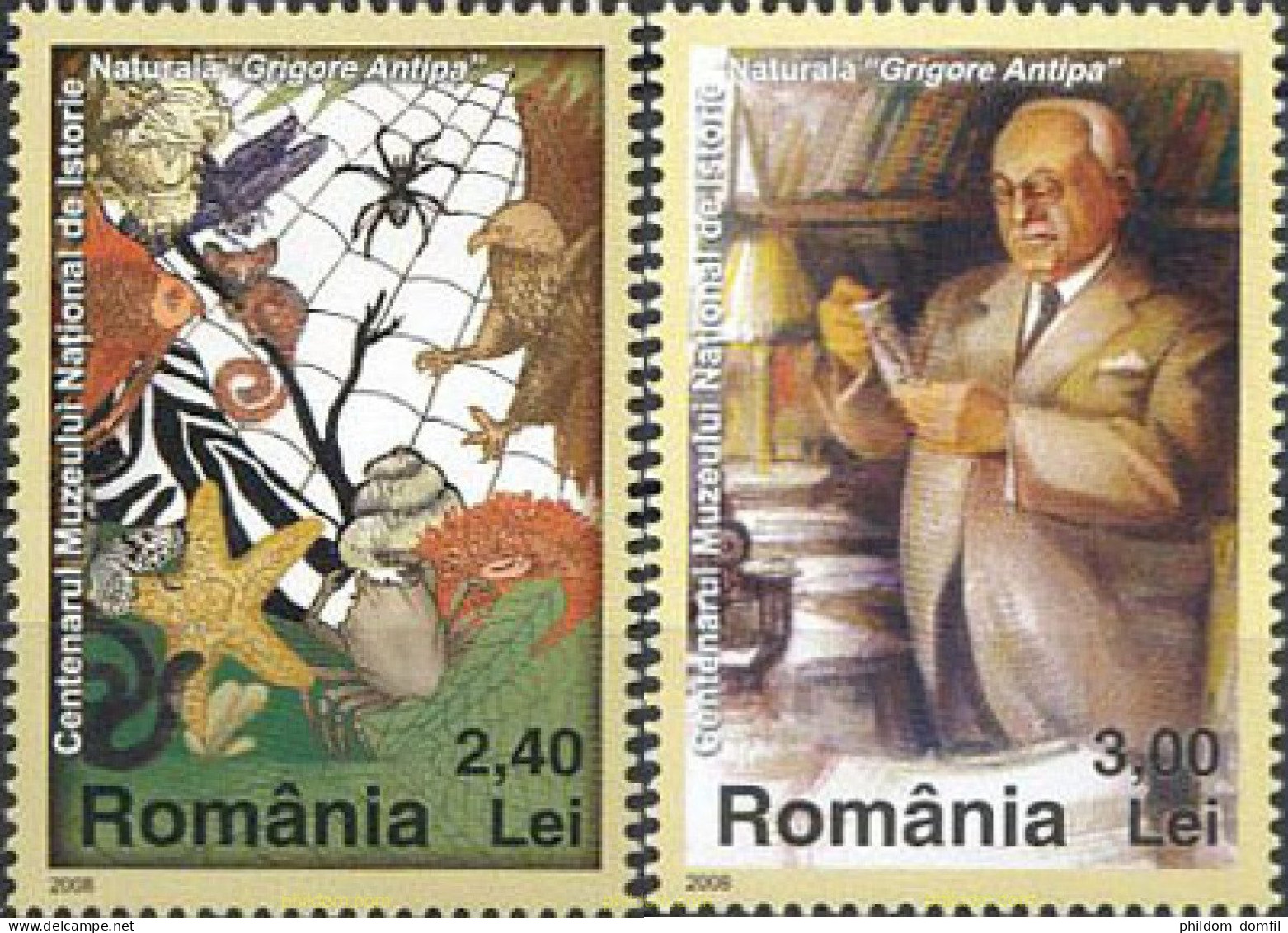 218298 MNH RUMANIA 2008 CENTENARIO DEL MUSEO NACIONAL DE HISTORIA NATURAL - Arañas