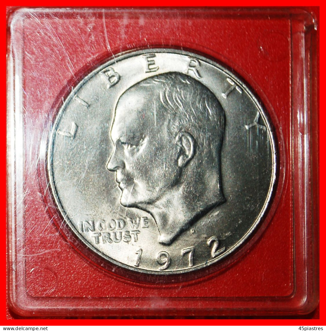 * LUNAR DOLLAR (1971-1999): USA 1 DOLLAR 1972D! EISENHOWER (1890-1969)! UNC IN MEGHRIG HOLDER·LOW START! · NO RESERVE!!! - 1971-1978: Eisenhower