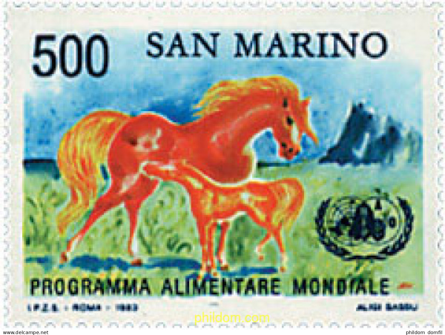 29764 MNH SAN MARINO 1983 20 AÑOS DE ACTIVIDAD DEL PROGRAMA ALIMENTARIO MUN. - Usati