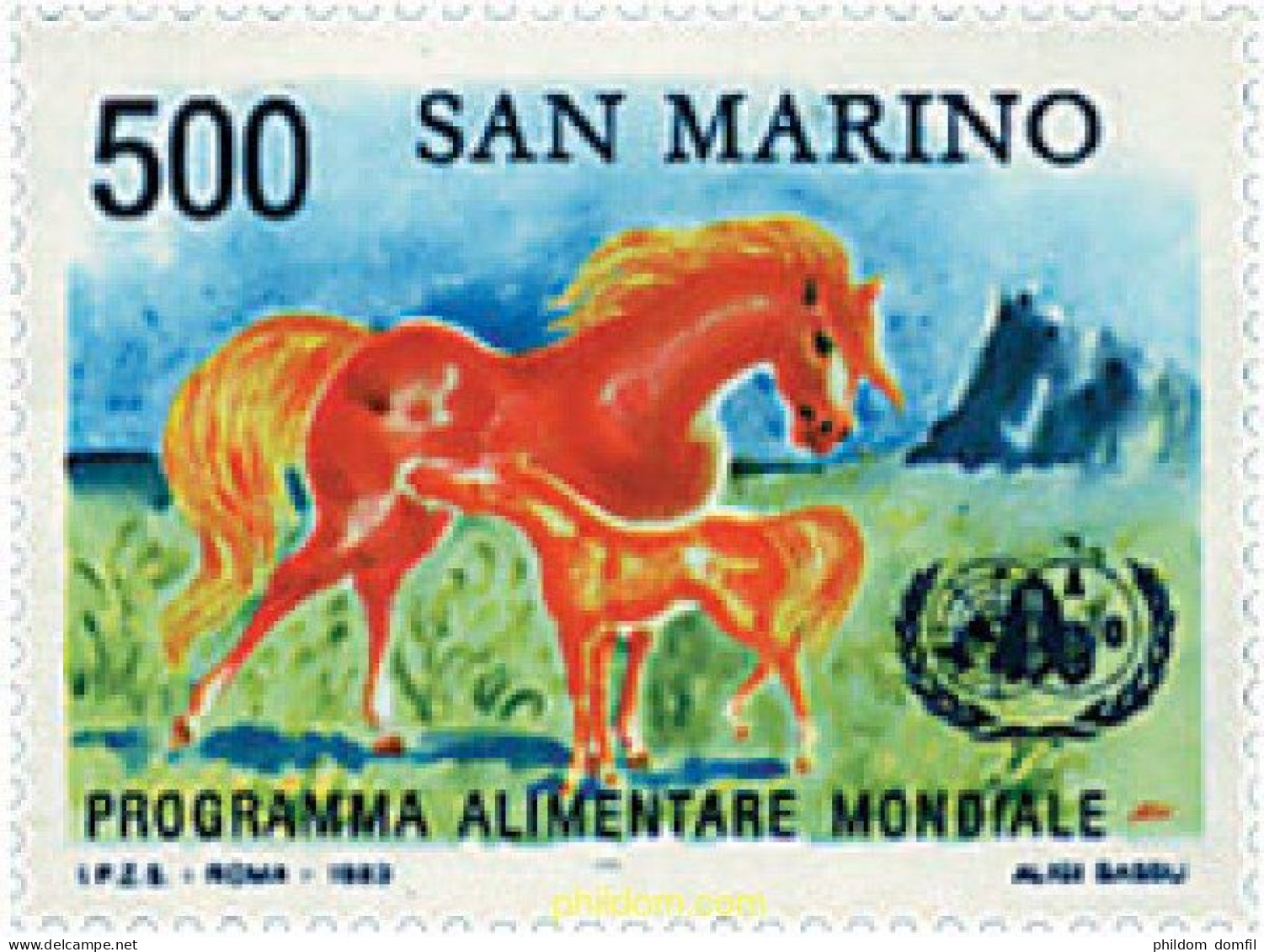 29764 MNH SAN MARINO 1983 20 AÑOS DE ACTIVIDAD DEL PROGRAMA ALIMENTARIO MUN. - Oblitérés