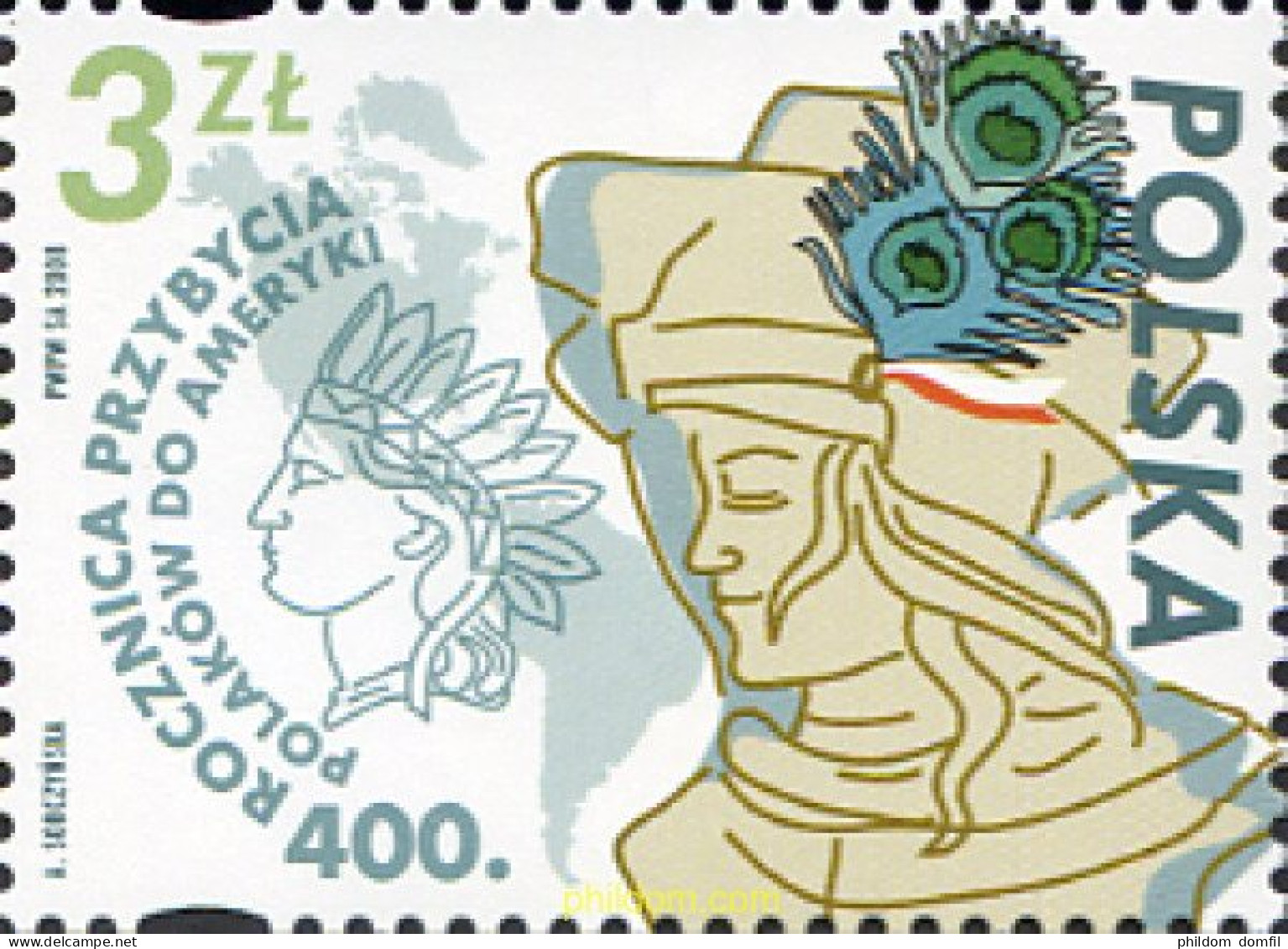 229337 MNH POLONIA 2008 400 ANIVERSARIO DE LA LLEGADA DE LOS POLACOS A AMERICA - Otros & Sin Clasificación