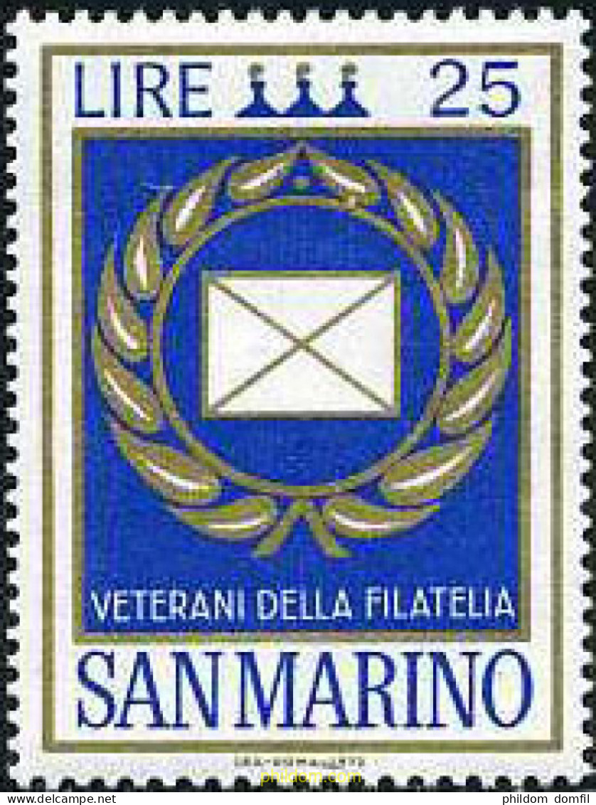 140924 MNH SAN MARINO 1972 HOMENAJE A LOS VETERANOS DE LA FILATELIA - Usados