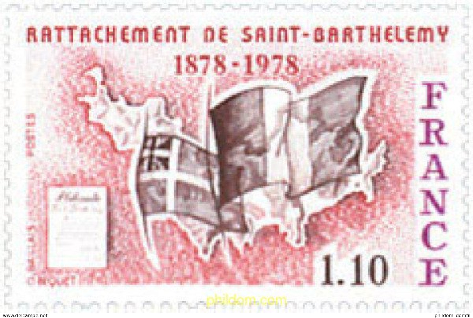 123161 MNH FRANCIA 1978 INTEGRACION DE LA ISLA DE SAINT-BARTHELEMY EN LA FRANCIA - Sonstige & Ohne Zuordnung