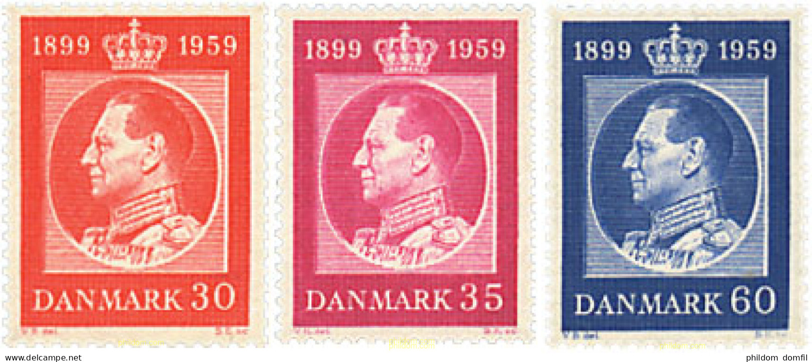 95940 MNH DINAMARCA 1959 60 ANIVERSARIO DEL NACIMIENTO DEL REY FREDERIK IX - Neufs