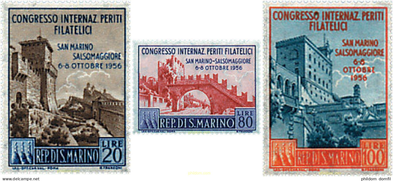 57853 MNH SAN MARINO 1956 CONGRESO INTERNACIONAL DE EXPERTOS FILATELICOS - Usati