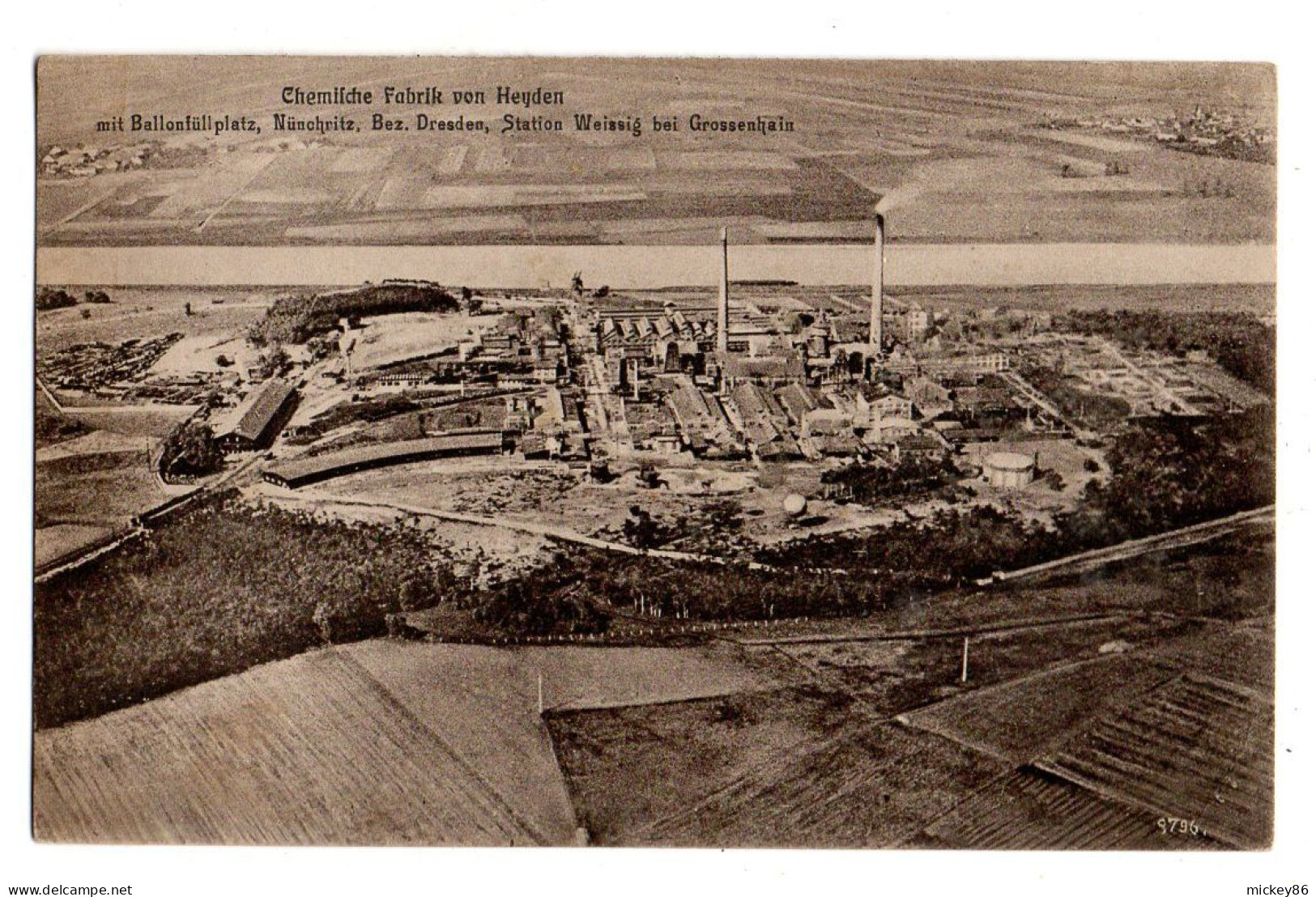 Allemagne-près Dresden-GROSSENHAIN-Vue Aérienne Usine Chimique VonHEYDEN-chemifche Fabrik Von Heyden Mit Ballonfullplatz - Grossenhain