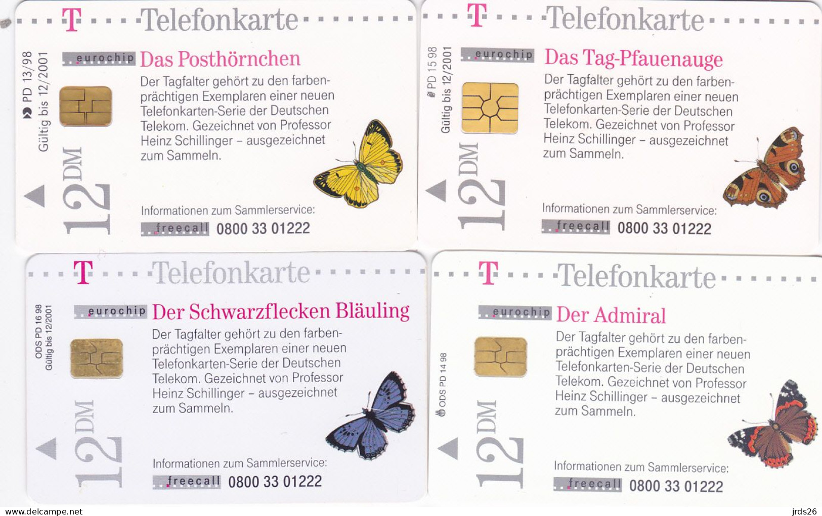 Germany 4 Phonecards Chip - - - Butterfly - Papillons