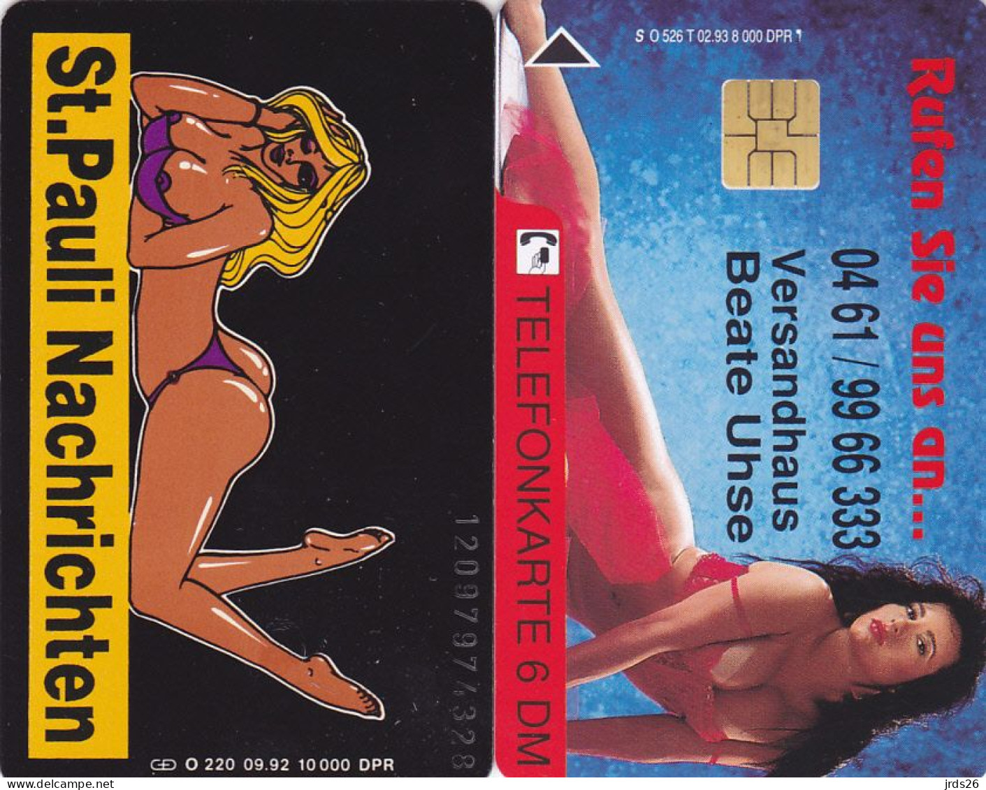 Germany 2 Phonecards Chip - - - Sexy Woman Erotic O 526T/93, O 220/92 - Other & Unclassified