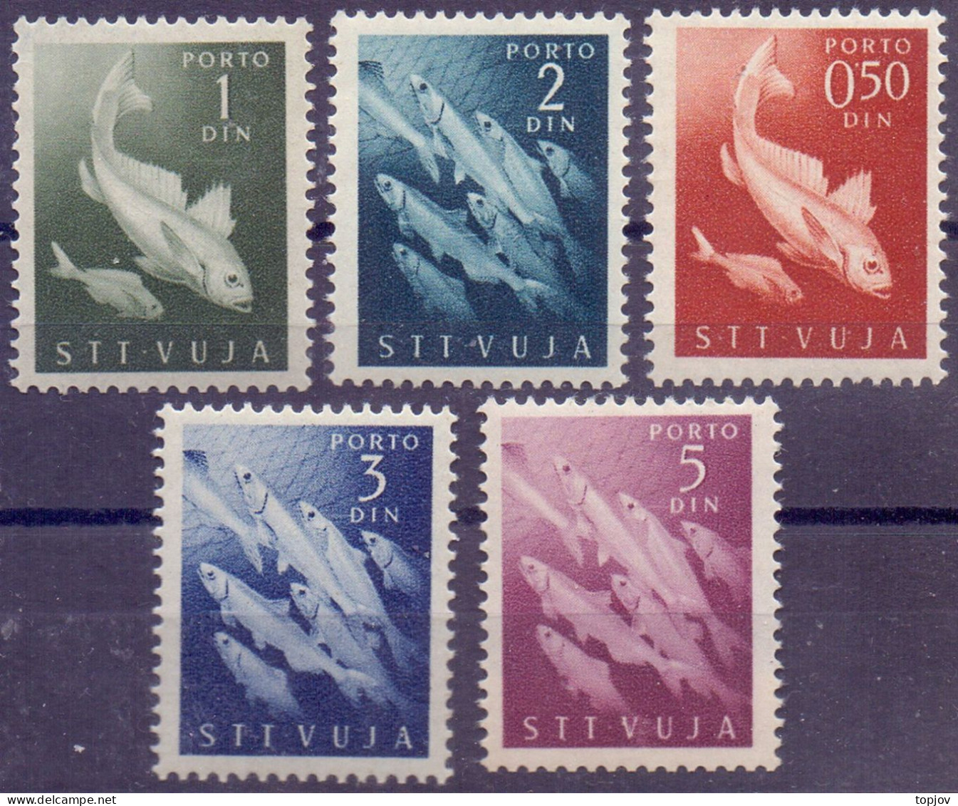 SLOVENIA - ITALIA - ZONE  B - SEGNATASSE  FISH - **MNH -1950 - Airmail