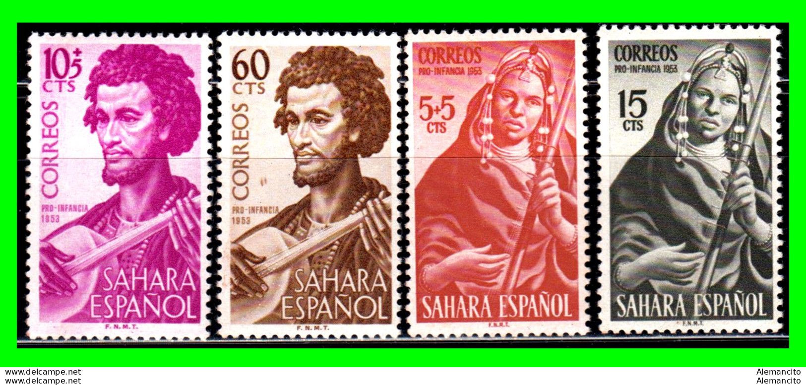 ESPAÑA COLONIAS ESPAÑOLAS (SAHARA ESPAÑOL – AFRICA ) SERIE SELLOS DEL AÑO 1953 PRO INFANCIA - NUEVOS - - Sahara Español