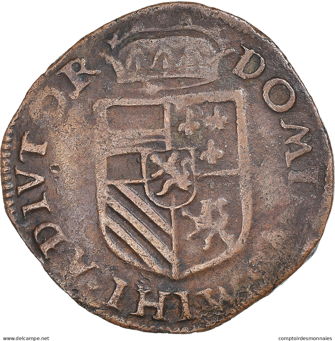 Monnaie, Pays-Bas Espagnols, Philippe II, Liard, 1589, Maastricht, TTB, Cuivre - …-1795 : Période Ancienne