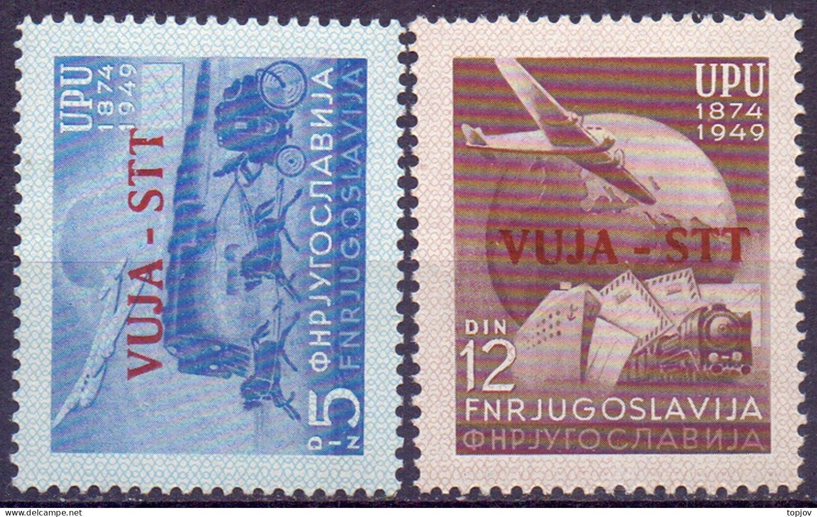 SLOVENIA - ITALIA - ZONE  B - UPU  TRAINS - **MNH -1949 - Airmail