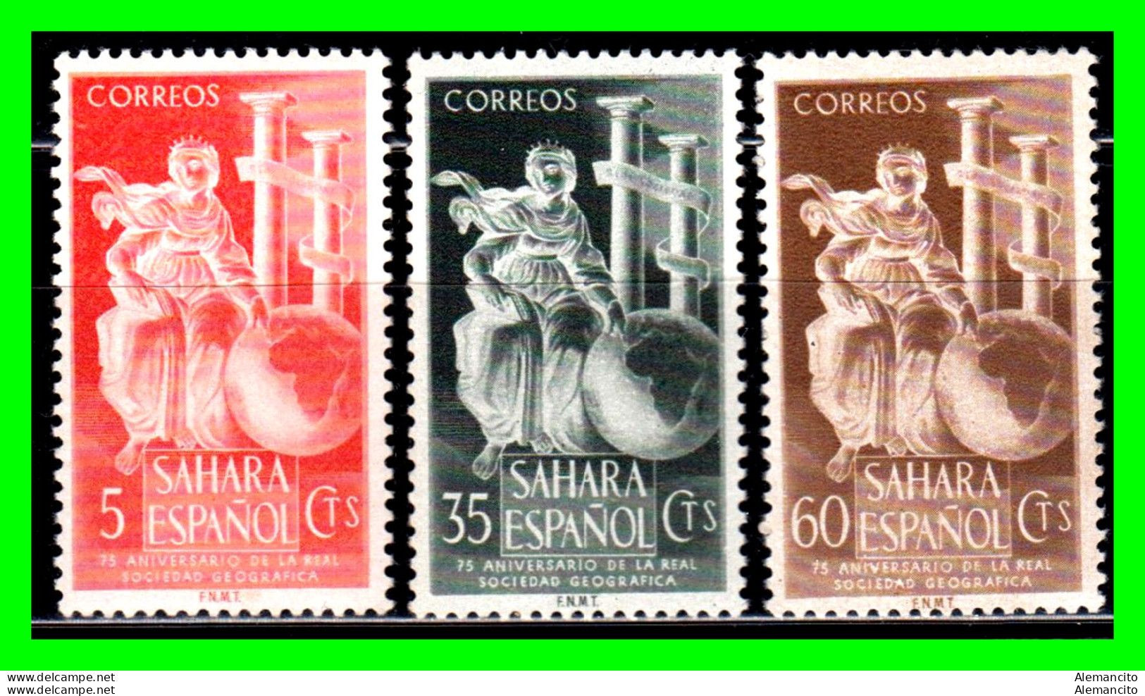 ESPAÑA COLONIAS ESPAÑOLAS (SAHARA ESPAÑOL – AFRICA ) SERIE SELLOS DEL AÑO 1953 ANIVERSARIO DE LA REAL SOCIEDAD- - Sahara Español