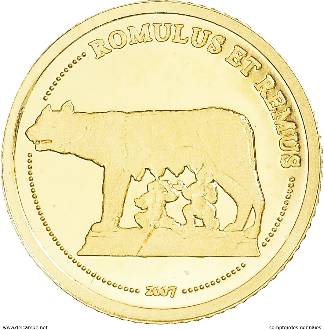 Monnaie, Congo, Romulus Et Remus, 1500 Francs CFA, 2007, FDC, Or - Congo (République Démocratique 1998)