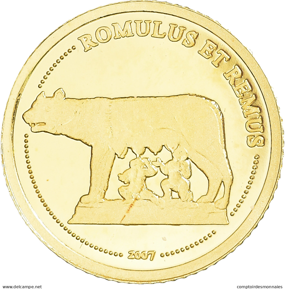 Monnaie, Congo, Romulus Et Remus, 1500 Francs CFA, 2007, FDC, Or - Congo (Repubblica Democratica 1998)