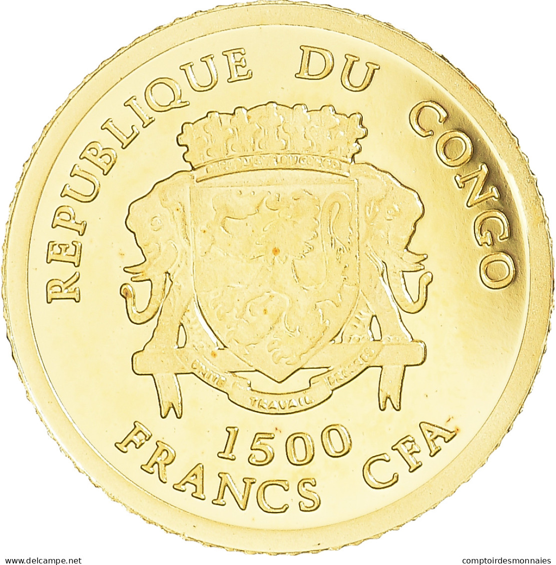 Monnaie, Congo, Romulus Et Remus, 1500 Francs CFA, 2007, FDC, Or - Congo (Repubblica Democratica 1998)