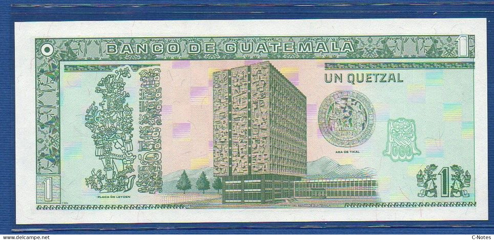 GUATEMALA - P. 87c – 1 Quetzal 1995 UNC, S/n B20317579A,   Printer: Canadian Bank Note Company - Guatemala
