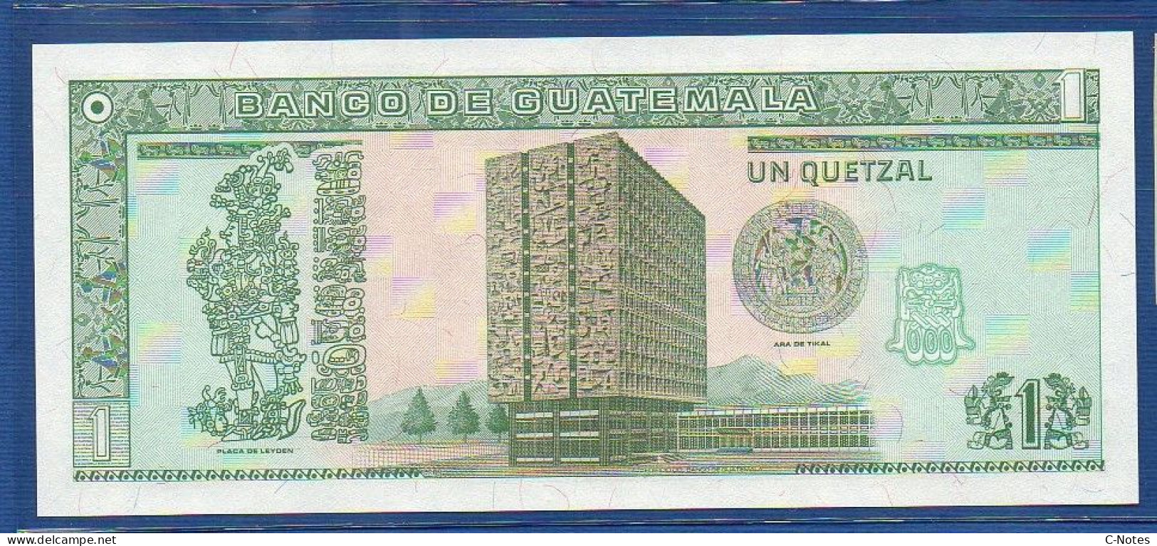 GUATEMALA - P. 87a – 1 Quetzal 1993 UNC, S/n B9863713N,   Printer: Canadian Bank Note Company - Guatemala