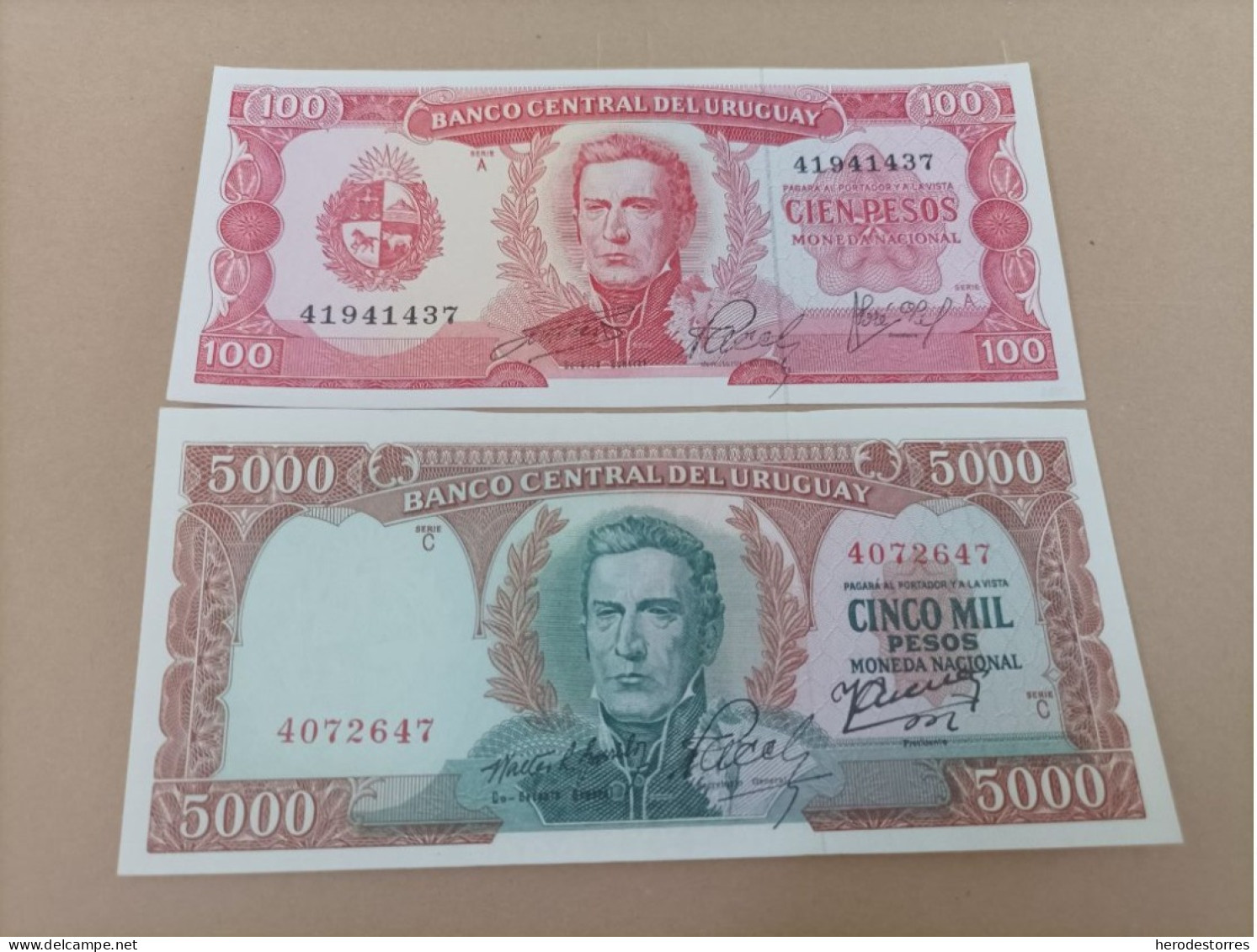 5000 Pesos Uruguayos Y 1 Peso Uruguayo, Año 1967, Sin Circular - Uruguay