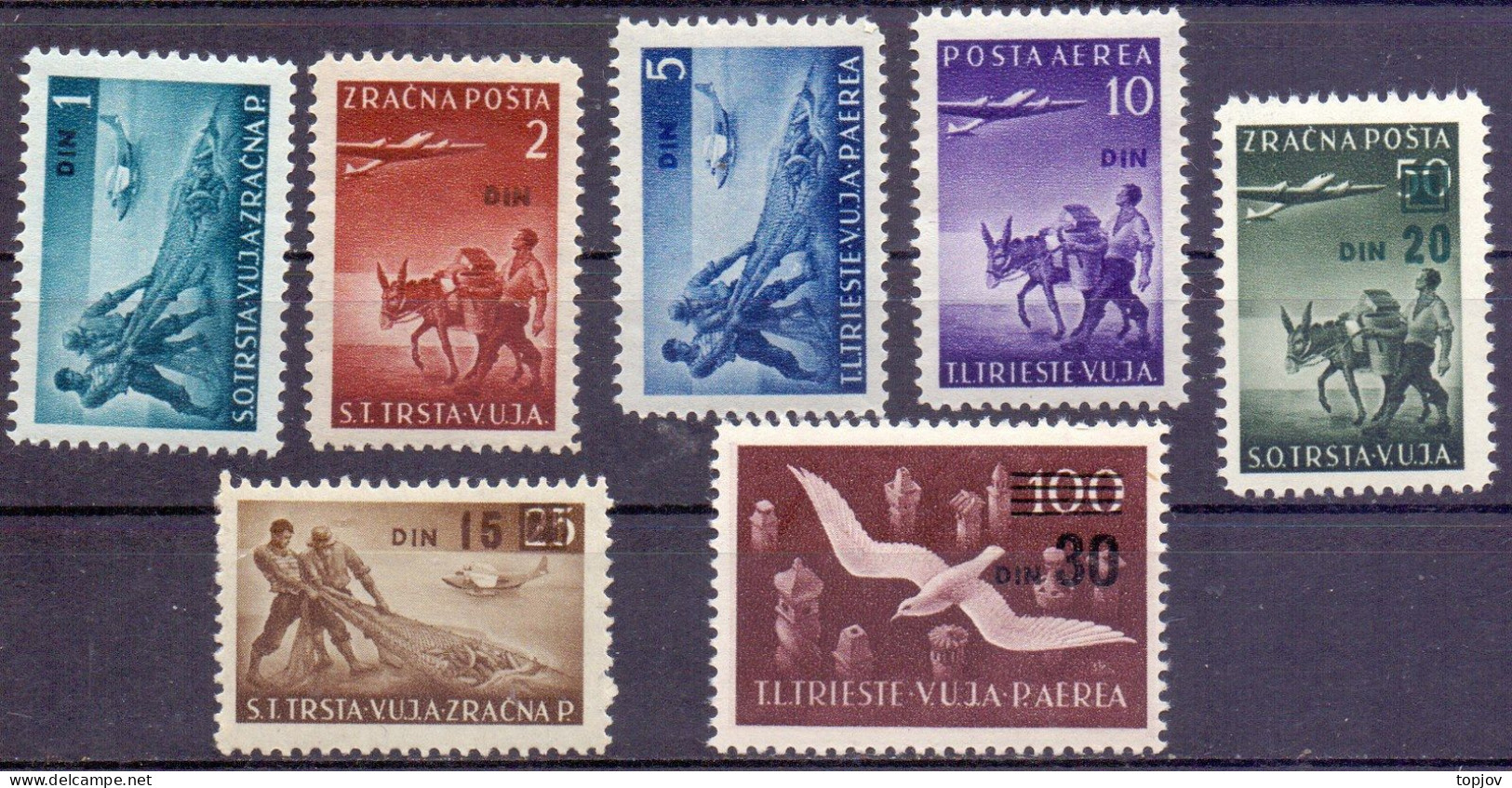 SLOVENIA - ITALIA - ZONE  B - ANIMALS  OVPT. - **MNH -1949 - Luchtpost