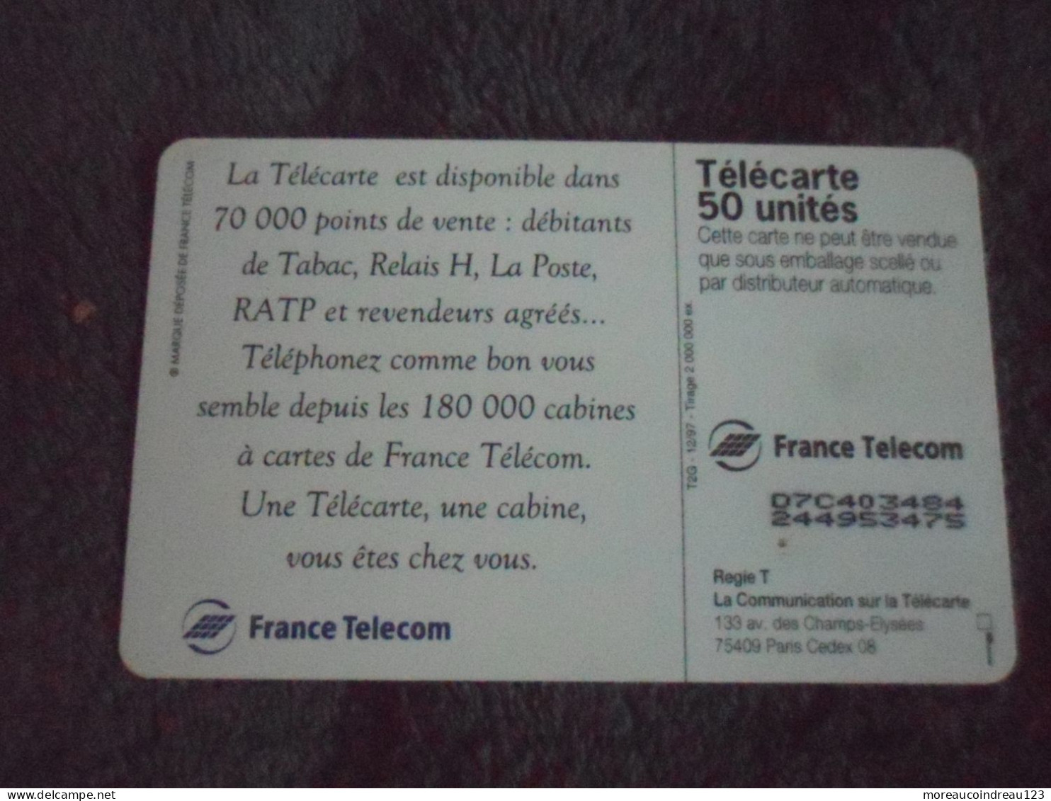 Télécarte Une Telecarte Une Cabine - Telekom-Betreiber