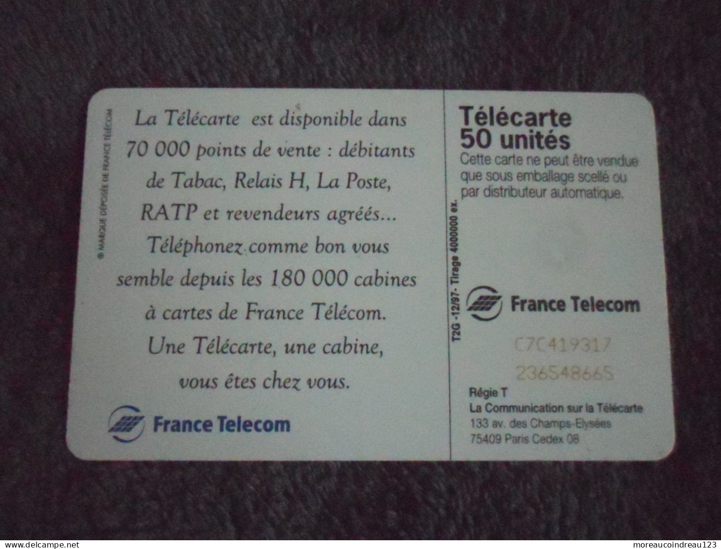 Télécarte Une Telecarte Une Cabine - Telekom-Betreiber