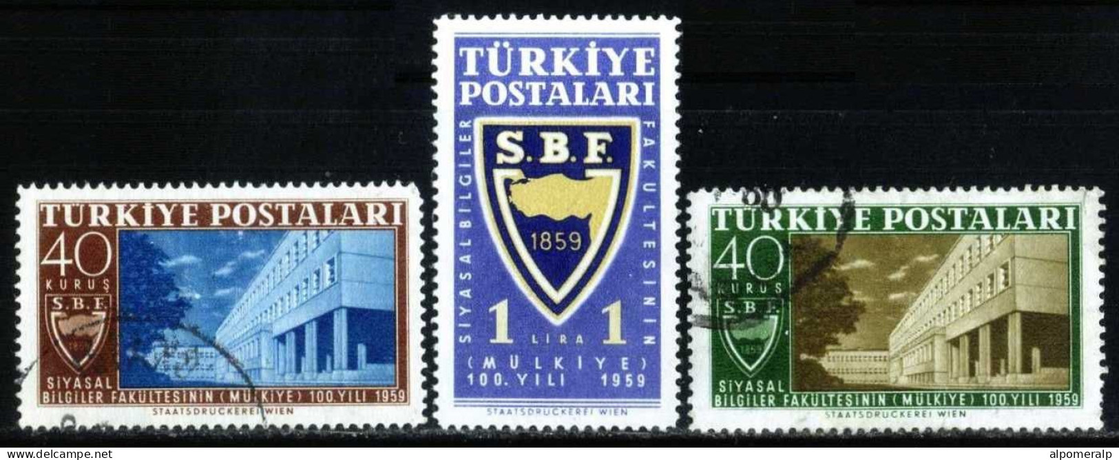 Türkiye 1959 Mi 1694-1696 Faculty Of Political Sciences, 100th Year - Used Stamps
