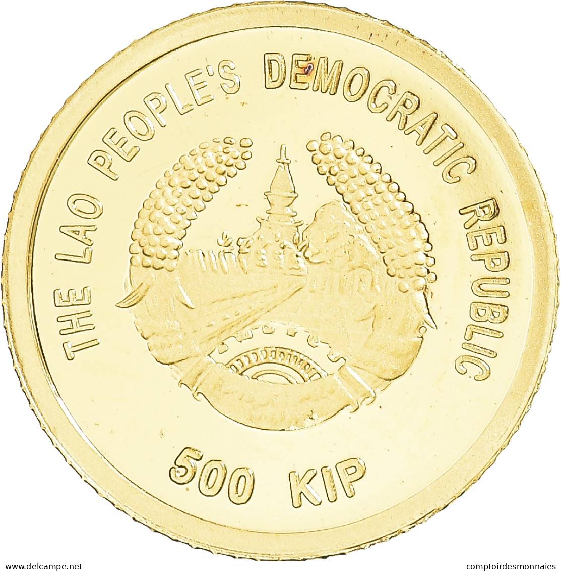 Monnaie, Laos, Patouxai-Victory Monument, 500 Kip, 2008, FDC, Or - Laos