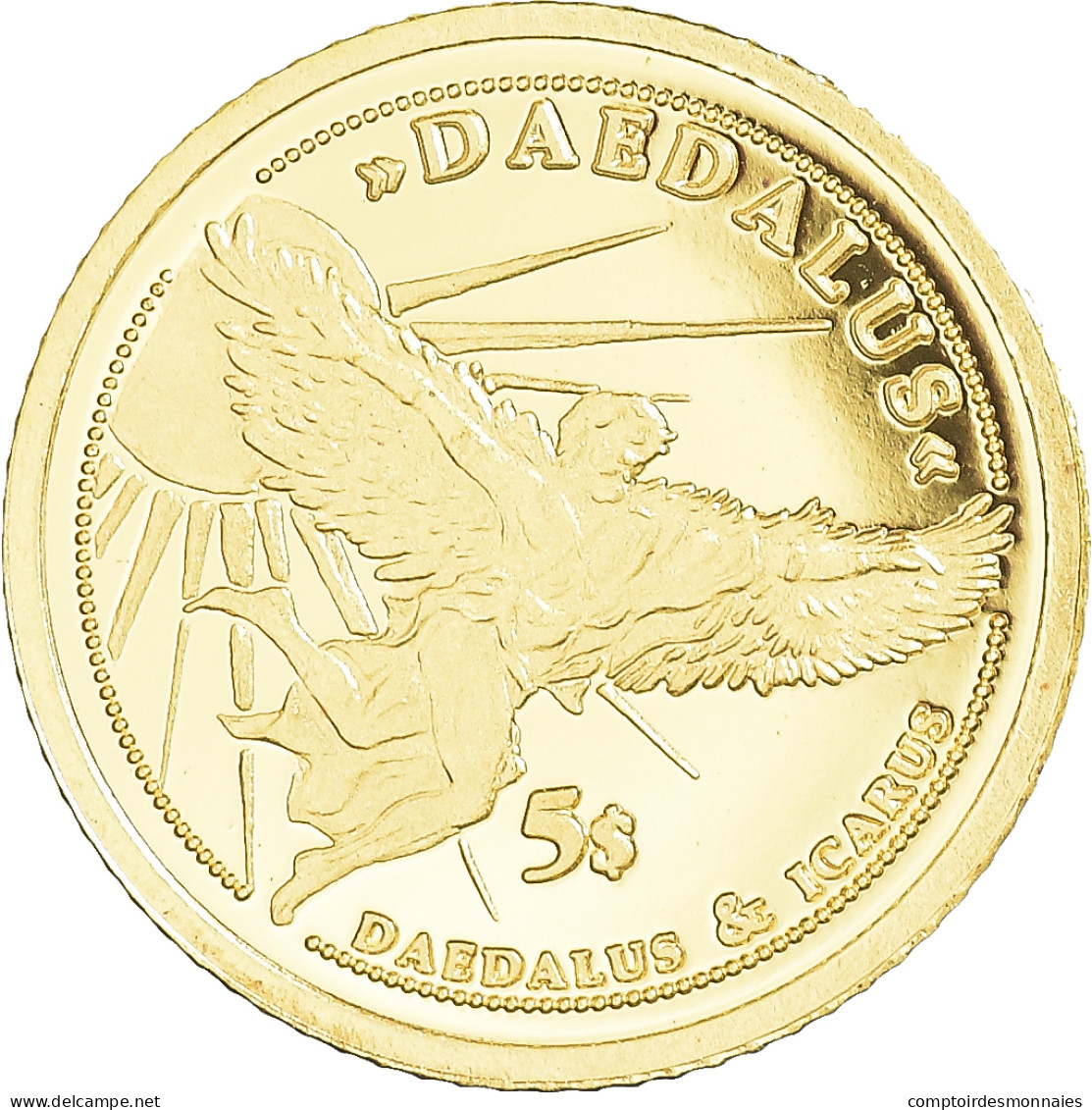 Monnaie, Îles Salomon, Elizabeth II, Daedalus, 5 Dollars, 2008, FDC, Or - Salomon