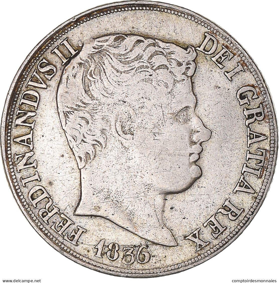 Monnaie, États Italiens, NAPLES, Ferdinando II, 20 Grana, 1836, Naples, TTB - Sicilië