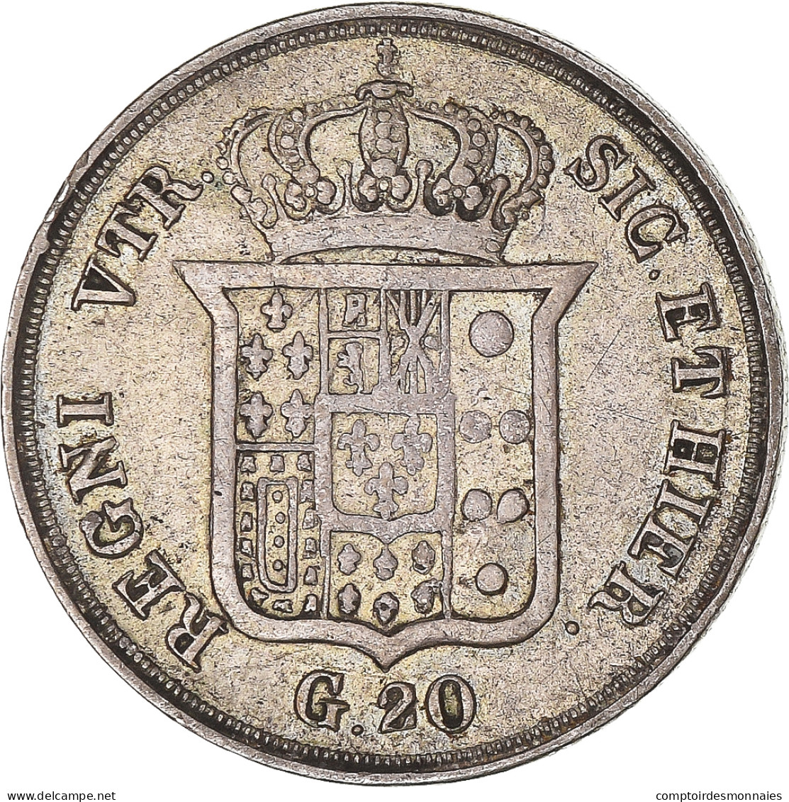 Monnaie, États Italiens, NAPLES, Ferdinando II, 20 Grana, 1836, Naples, TTB - Sicilia