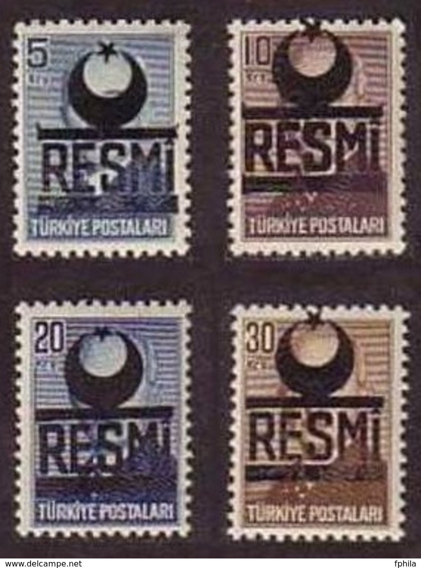 1951 TURKEY OVERPRINTED OFFICIAL STAMPS MNH ** - Timbres De Service