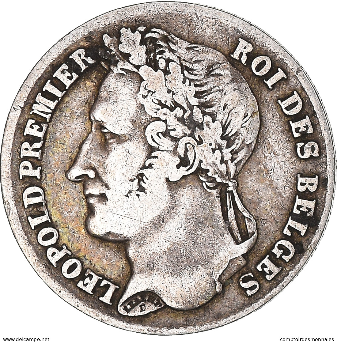 Monnaie, Belgique, Leopold I, 1/4 Franc, 1844, TB+, Argent, KM:8 - 1/4 Franc