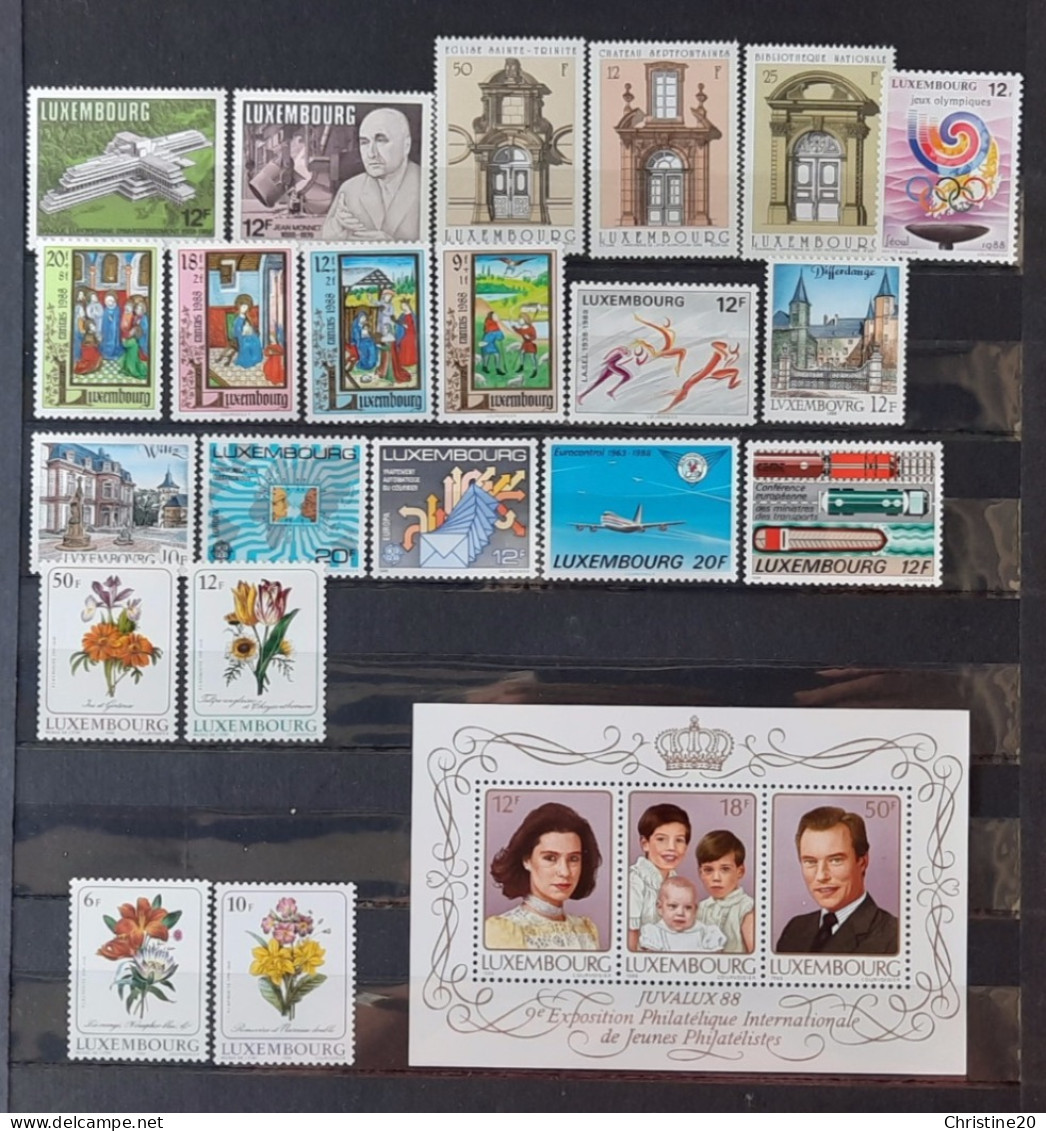 Luxembourg 1988 Année Complète N°1140/1163 **TB Cote 56,40€ - Full Years