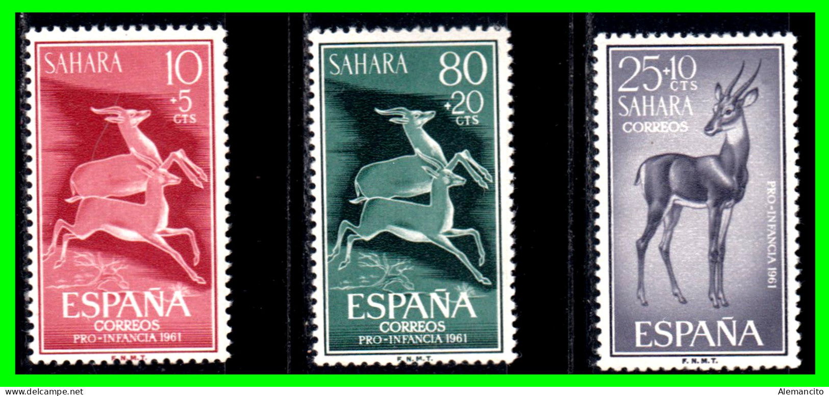 ESPAÑA COLONIAS ESPAÑOLAS ( SAHARA ESPAÑOL AFRICA ) SERIE DE SELLOS AÑO 1961 - PRO INFANCIA - - Sahara Español