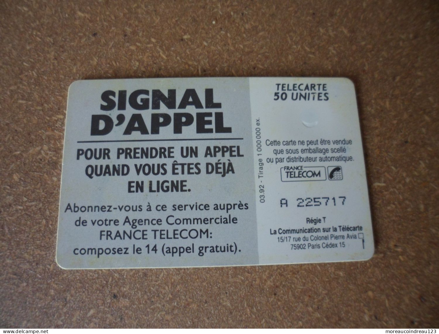 Télécarte France Télécom  Signal D Appel - Telecom Operators