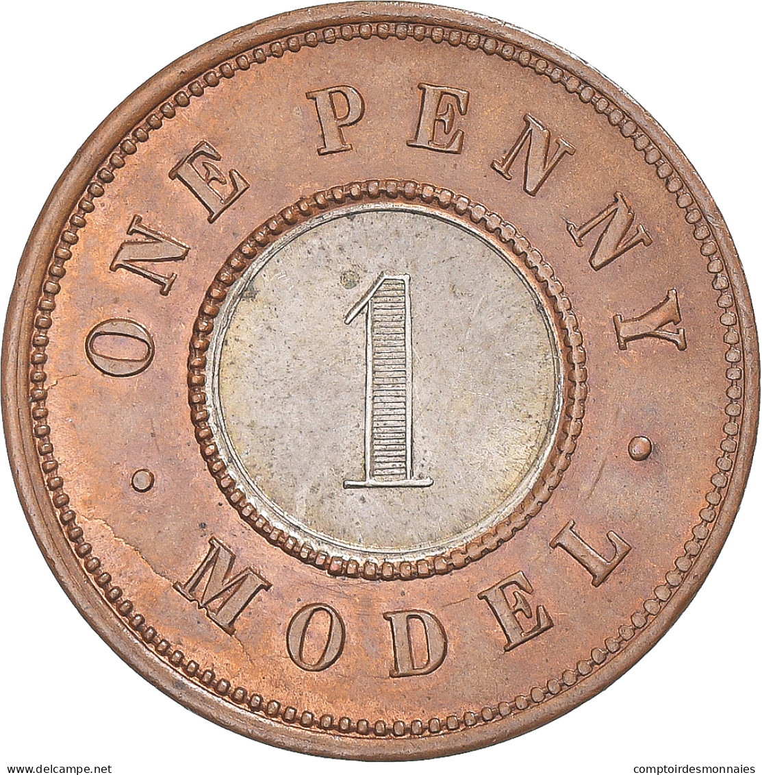 Monnaie, Royaume-Uni, Victoria, One Penny Model, ND (1844), Londres, TTB+ - D. 1 Penny