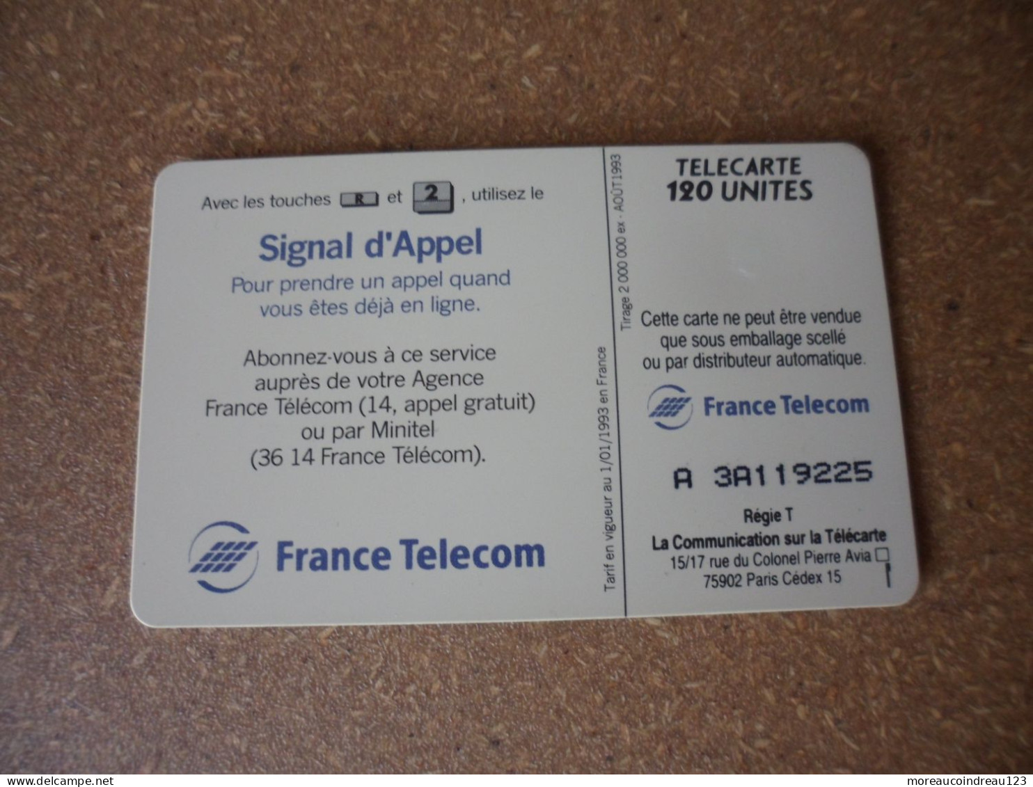 Télécarte France Télécom  Signal D Appel - Telecom Operators