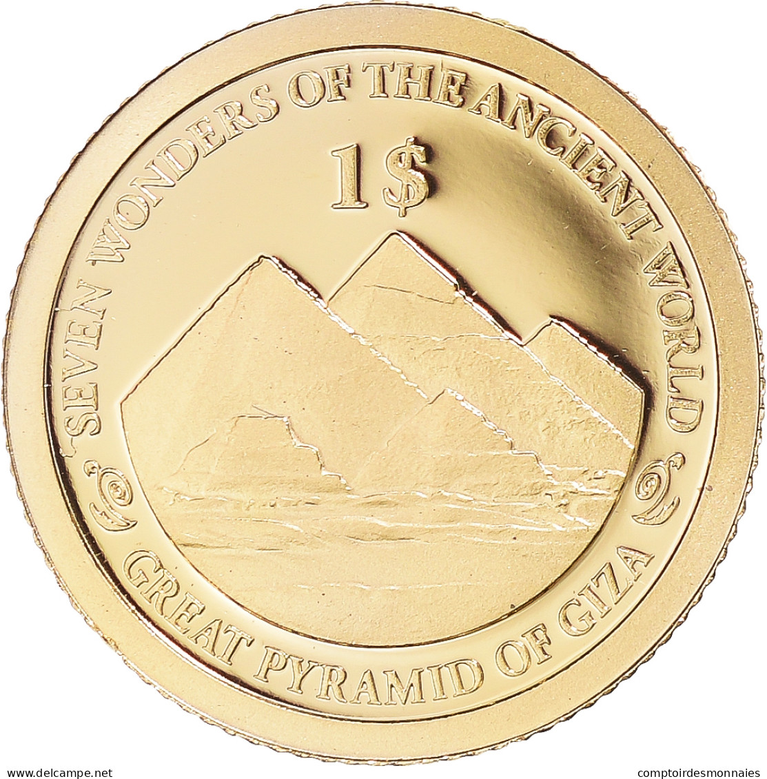 Monnaie, Îles Salomon, Elizabeth II, Pyramides De Giseh, Dollar, 2013, FDC, Or - Solomon Islands