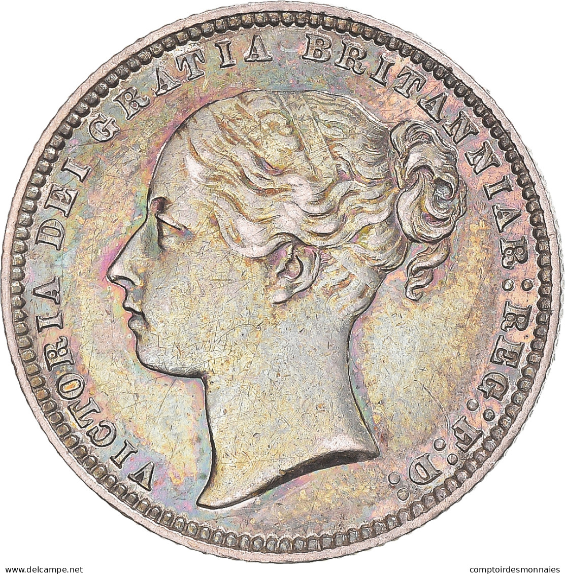 Monnaie, Grande-Bretagne, Victoria, Shilling, 1868, Londres, TTB+, Argent - I. 1 Shilling