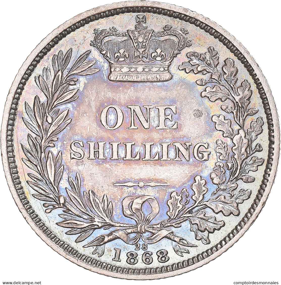 Monnaie, Grande-Bretagne, Victoria, Shilling, 1868, Londres, TTB+, Argent - I. 1 Shilling