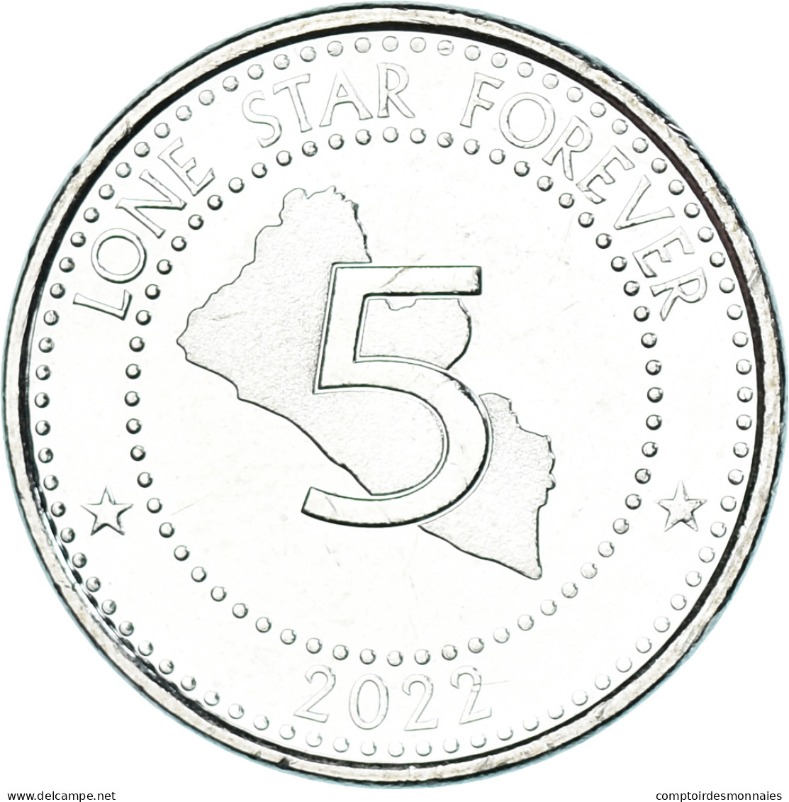Monnaie, Libéria, 5 Dollars, 2022, Edward James Roye, SPL, Nickel Plaqué Acier - Liberia