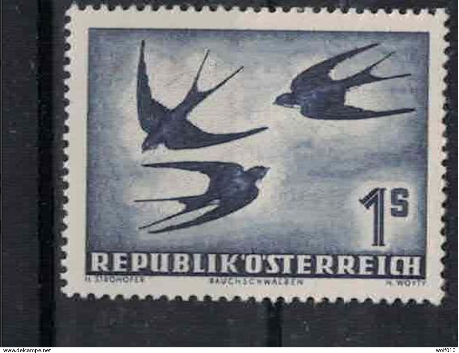 Austria. 1953. Barn Swallows. MNH But With Paint On Gum. SCV = 15.00 - Zwaluwen