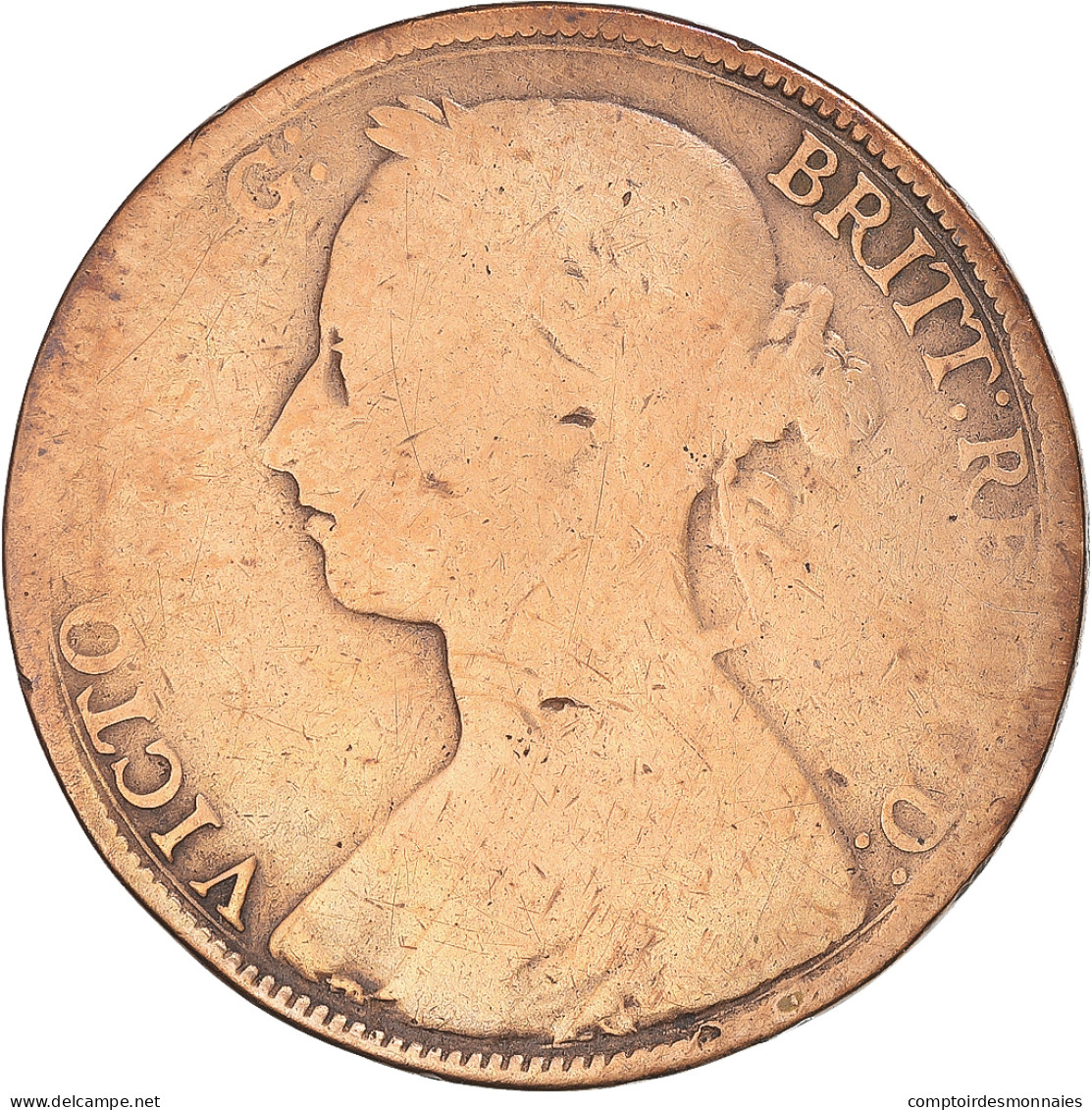 Monnaie, Grande-Bretagne, Victoria, Penny, 1882, Heaton, TB, Cuivre - D. 1 Penny