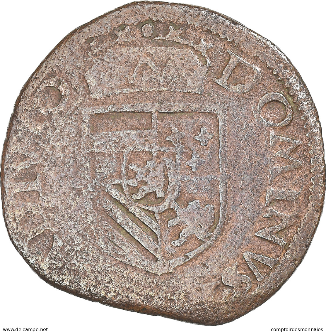 Monnaie, Pays-Bas Espagnols, Philippe II, Gigot, 1589, Maastricht, TTB, Cuivre - …-1795 : Periodo Antiguo